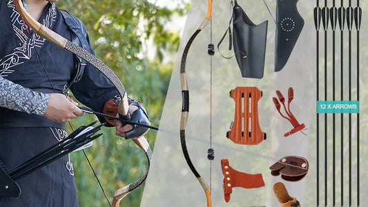 Mongolian Traditional Recurve Bow Carbon Arrows Kit