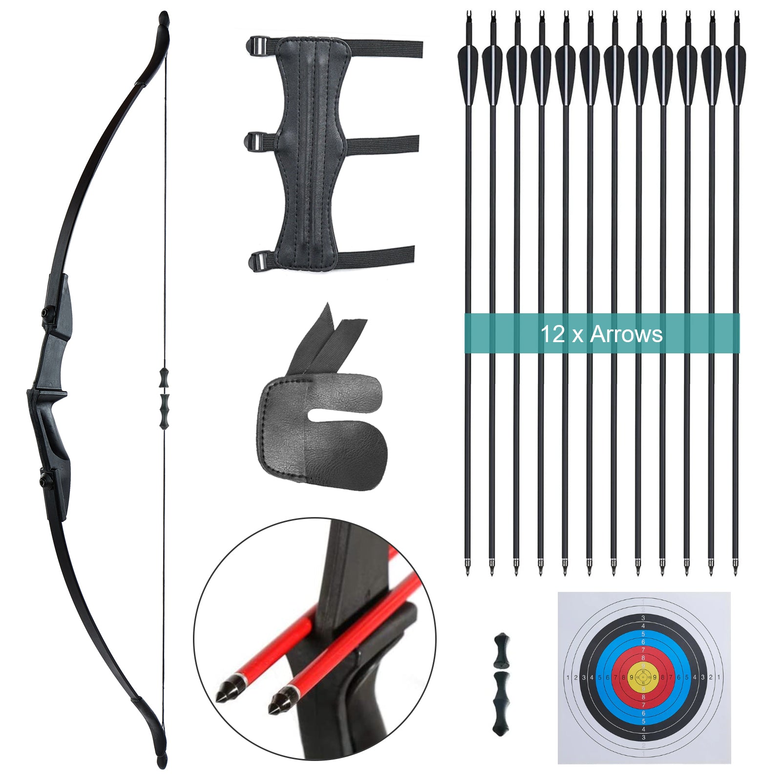 Recurve bow and sale arrow